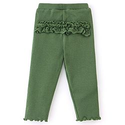 Babyhug Cotton Lycra Full Length Legging Solid Colour - Green