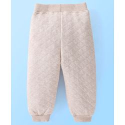 Babyhug Cotton Looper Full Length Lounge Pant Checkered - Cream