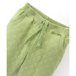 Babyhug Cotton Looper Full Length Lounge Pant With Solid Colour - Green