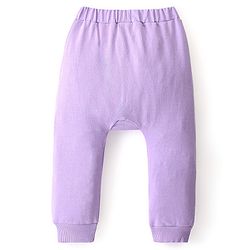 Babyhug Cotton Looper Full Length Diaper Pant Solid Color with Front Pockets - Purple