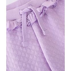 Babyhug Quilted Cotton Looper Full Length Solid Lounge Pant  - Lavender