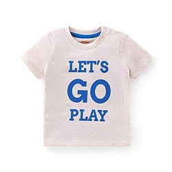 Babyhug Cotton Single Jersey Knit Half Sleeves T-Shirt & Shorts Football Print - Cream & Blue