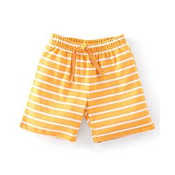 Babyhug Cotton Knit Shorts Striped & Stars Print Pack of 3 - Red Yellow & Blue