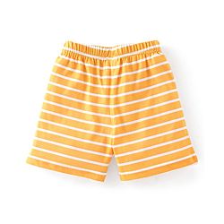 Babyhug Cotton Knit Shorts Striped & Stars Print Pack of 3 - Red Yellow & Blue