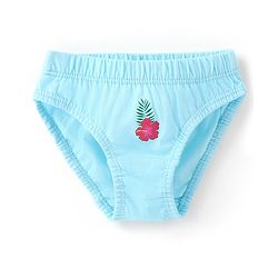 Babyhug 100% Cotton Panties With Floral Print Pack of 3 - Pink & Blue