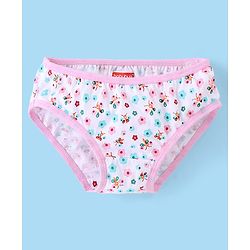 Babyhug 100% Cotton Knit Floral & Polka Dots Printed Panties Pack of 3 - Pink & White