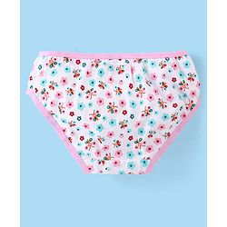 Babyhug 100% Cotton Knit Floral & Polka Dots Printed Panties Pack of 3 - Pink & White