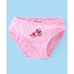 Babyhug 100% Cotton Knit Floral & Polka Dots Printed Panties Pack of 3 - Pink & White