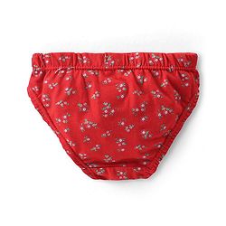 Babyhug 100% Cotton Panties With Polka Dots & Floral Print Pack Of 3 - Navy Blue Red & Pink