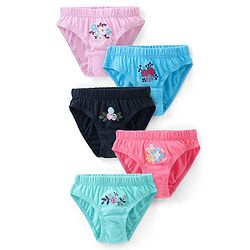 Babyhug 100% Cotton Knit Panties Floral Print Pack of 5 - Multicolor
