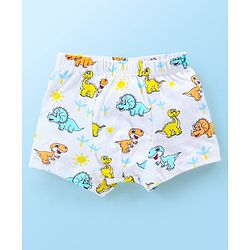 Babyhug 100% Cotton Trunk Dino Print Pack of 3 - Multicolour