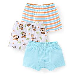 Babyhug 100% Cotton Briefs with Cubs & Stripes Print Pack of 3 - Multicolor