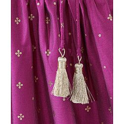 Babyhug Three Fourth Sleeves Foil Printed Kurti Pant and Dupatta - Fuchsia
