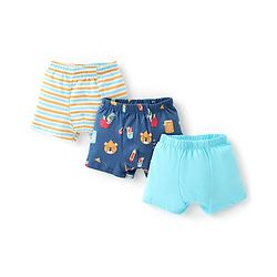 Babyhug 100% Cotton Knit Trunk Caterpillar Print Pack of 3 - Multicolour