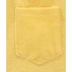 Babyhug Cotton Terry Knit Full Sleeves Hooded Bath Robe Dino Embroidery - Yellow