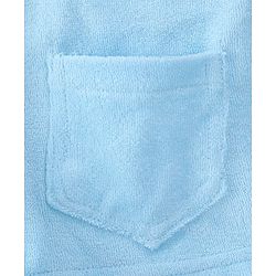 Babyhug Cotton Knit Full Sleeves Hooded Bath Robe with Giraffe Applique - Blue