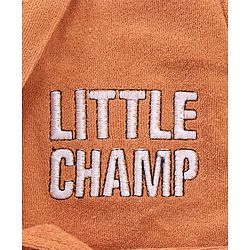 Babyhug Terry Knit Full Sleeves Hooded Bath Robe Text Design - Brown