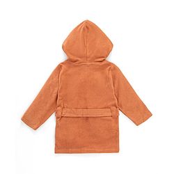Babyhug Terry Knit Full Sleeves Hooded Bath Robe Text Design - Brown
