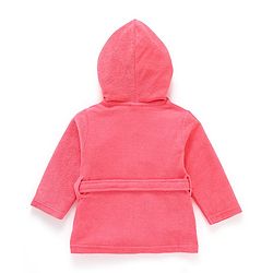 Babyhug Cotton Knit Full Sleeves Hooded Bath Robe Hedgehog Design - Red