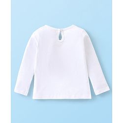 Babyhug 100% Cotton Knit Full Sleeves T-Shirt with Rainbow Graphics - White