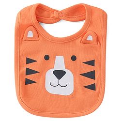 Babyhug 100% Cotton Knit Full Sleeves Onesie with Bib Lion Print - Multicolour
