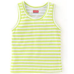Babyhug 100% Cotton Knit Sleeveless Sando Striped - Green