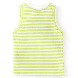 Babyhug 100% Cotton Knit Sleeveless Sando Striped - Green