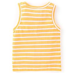 Babyhug 100% Cotton Knit Sleeveless Sando Striped - Yellow