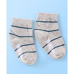 Cute Walk By Babyhug Anti Bacterial Non Terry Ankle Length Stripe Socks Pack Of 7 - Multicolor