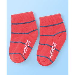 Cute Walk By Babyhug Anti Bacterial Non Terry Ankle Length Stripe Socks Pack Of 7 - Multicolor