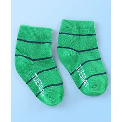 Cute Walk By Babyhug Anti Bacterial Non Terry Ankle Length Stripe Socks Pack Of 7 - Multicolor