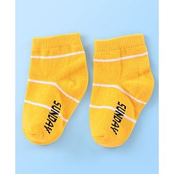 Cute Walk By Babyhug Anti Bacterial Non Terry Ankle Length Stripe Socks Pack Of 7 - Multicolor