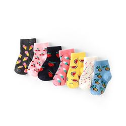 Cute Walk By Babyhug Non Terry Anti Bacterial Ankle Length Design Socks Pack of 7 - Multicolour