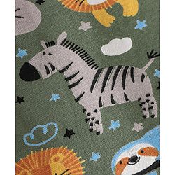 Babyhug Single Jersey Cotton Knit Full Sleeves Night Suit Animal Print - Green