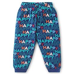 Babyhug Cotton Knit Full Sleeves Night Suit With Text Print - Navy Blue