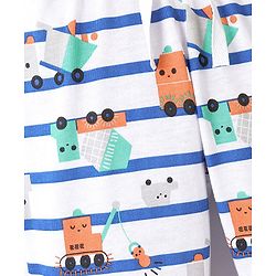 Babyhug Cotton Full Length Lounge Pant Construction Vehicles Printed - Light Grey