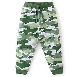 Babyhug Cotton Knit Full Length Lounge Pant Camo Print Pack Of 2 - Yellow & Green