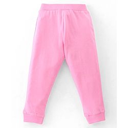 Babyhug Cotton Lycra Knit Full Length Leggings with Stretch & Butterfly & Heart Printed Pack of 3 - Pink Blue & Yellow