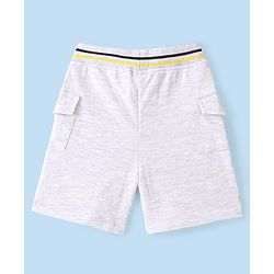 Babyhug Cotton Looper Knit Shorts Tiger Print - Grey