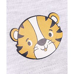 Babyhug Cotton Looper Knit Shorts Tiger Print - Grey