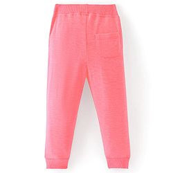 Babyhug Cotton Looper Knit Full Length Solid Colour Lounge Pant - Neon Pink
