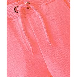 Babyhug Cotton Looper Knit Full Length Solid Colour Lounge Pant - Neon Pink