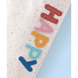 Babyhug Cotton Looper Knit Full Length Lounge Pant Happy Patch - Cream
