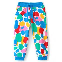 Babyhug Cotton Knit Looper Full Length Lounge Pant Abstract Print - Multicolor