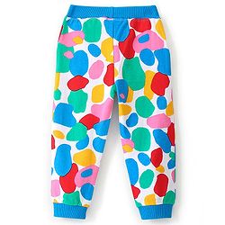Babyhug Cotton Knit Looper Full Length Lounge Pant Abstract Print - Multicolor