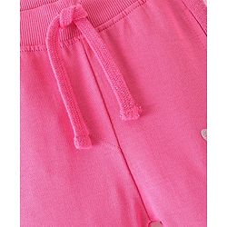 Babyhug Cotton Looper Knit Full Length Glittery Butterfly Detailing Lounge Pant - Pink