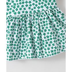 Babyhug Half Sleeves Frock Swimsuit Floral Print - Green