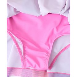 Babyhug Half Sleeves Frock Swimsuit Unicorn Print - Pink