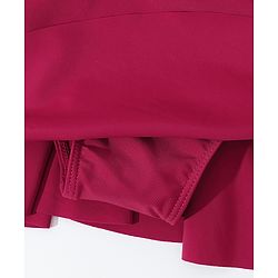 Babyhug Half Sleeves Solid Color Frock Swimsuit Bow Applique - Maroon