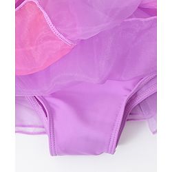 Babyhug Half Sleeves Sequined  Frock Swimsuit - Purple